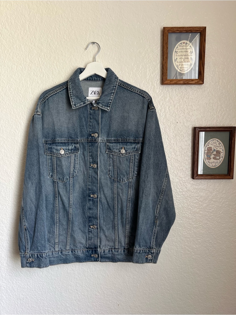 NWT Zara Oversized Denim Trucker Jacket
